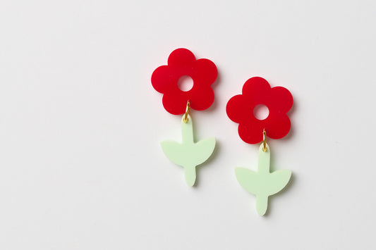 Red Flower Dangle