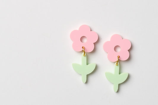 Pink Flower Dangle
