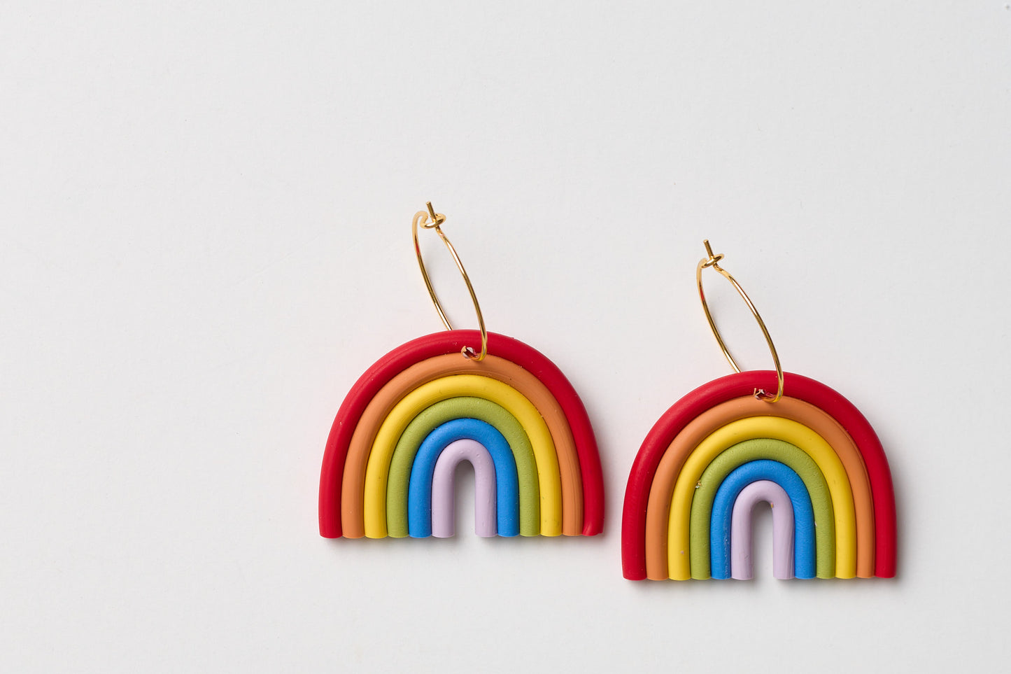 Classic Rainbow Hoop (Polymer Clay)