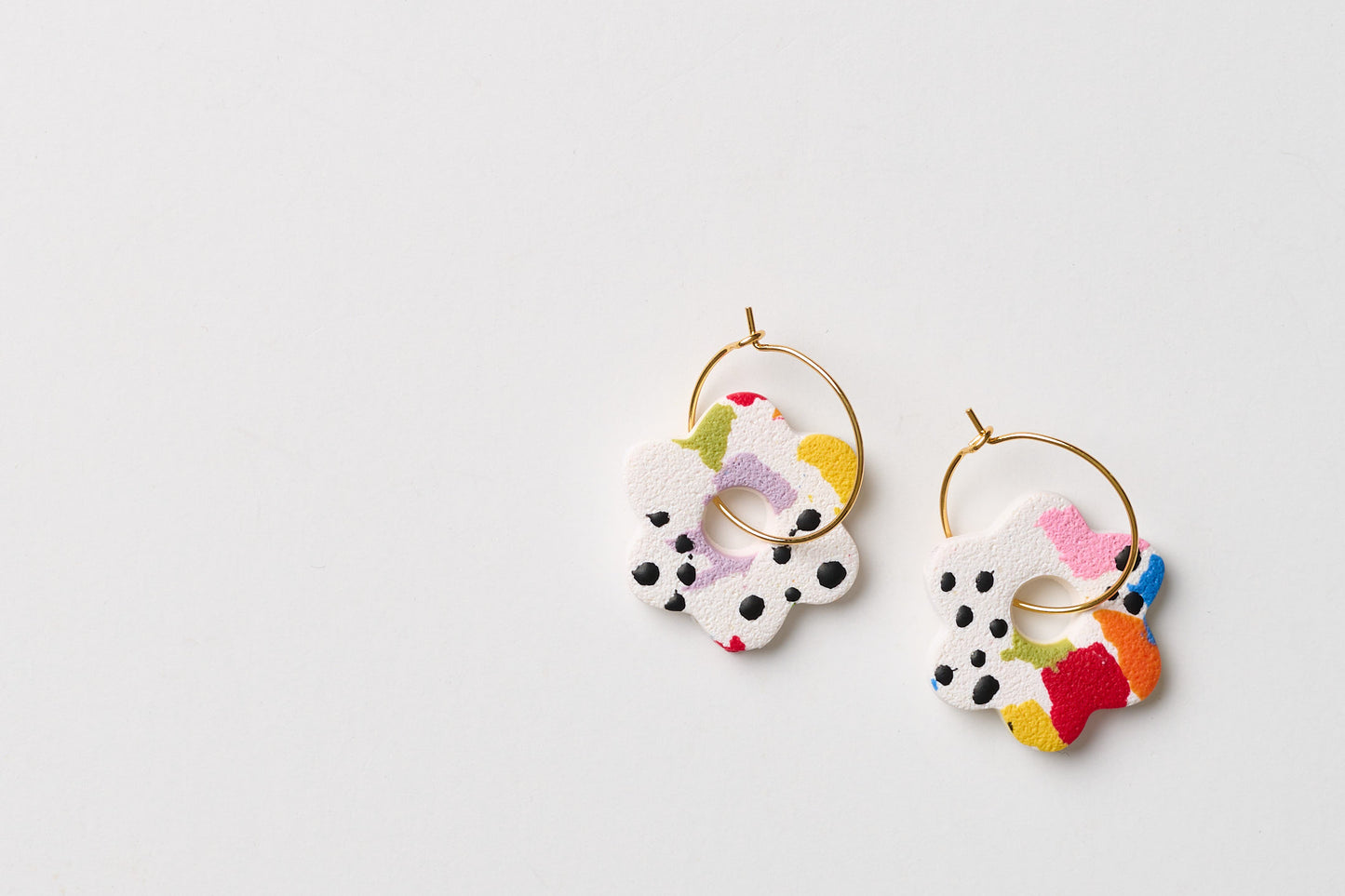 Flower Pattern Hoop (Polymer Clay)