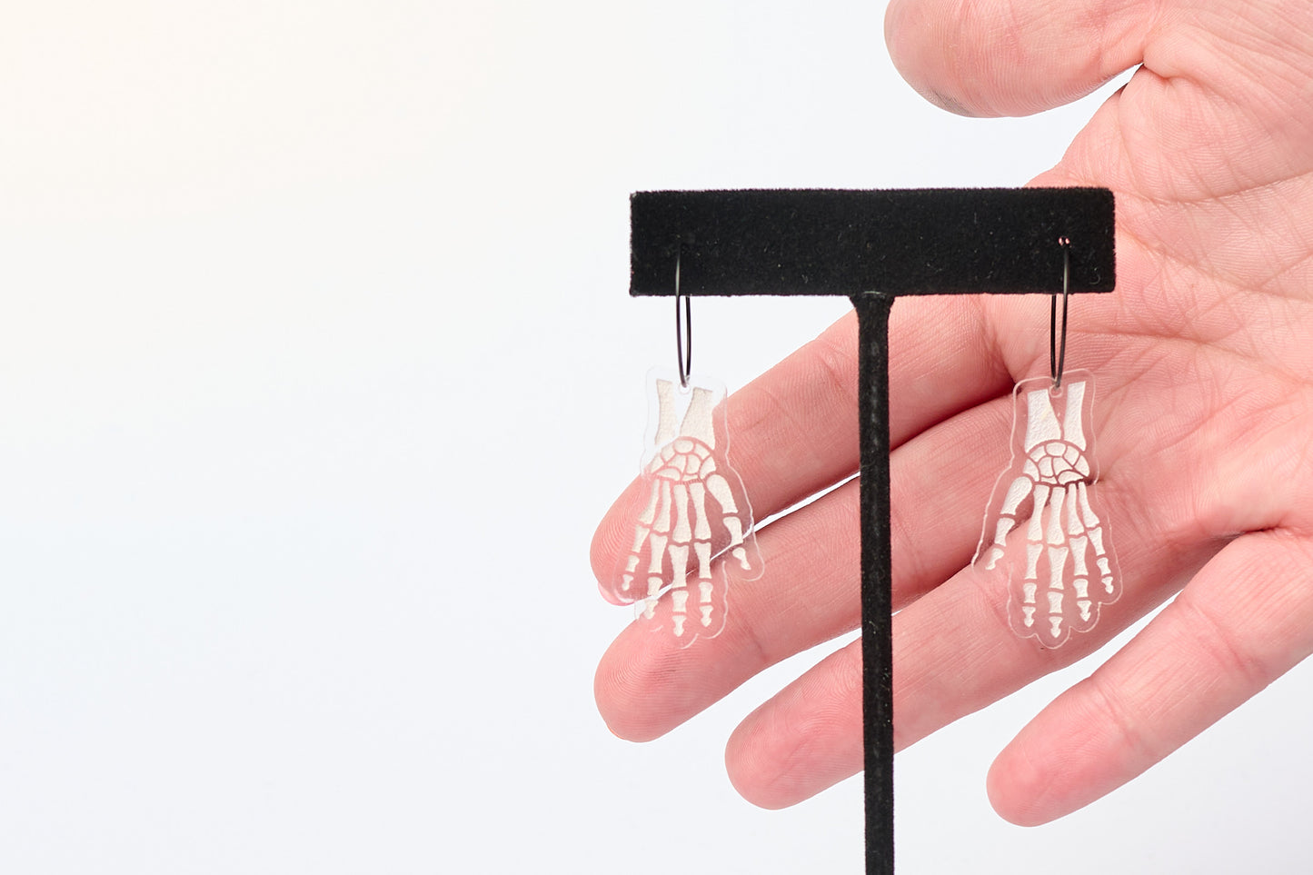 Hand Bone Hoop Dangle