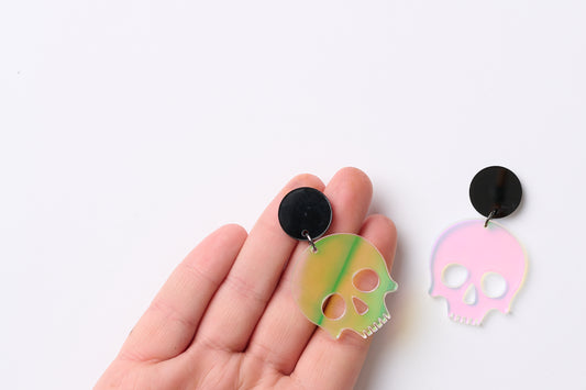 Iridescent Skull Dangle